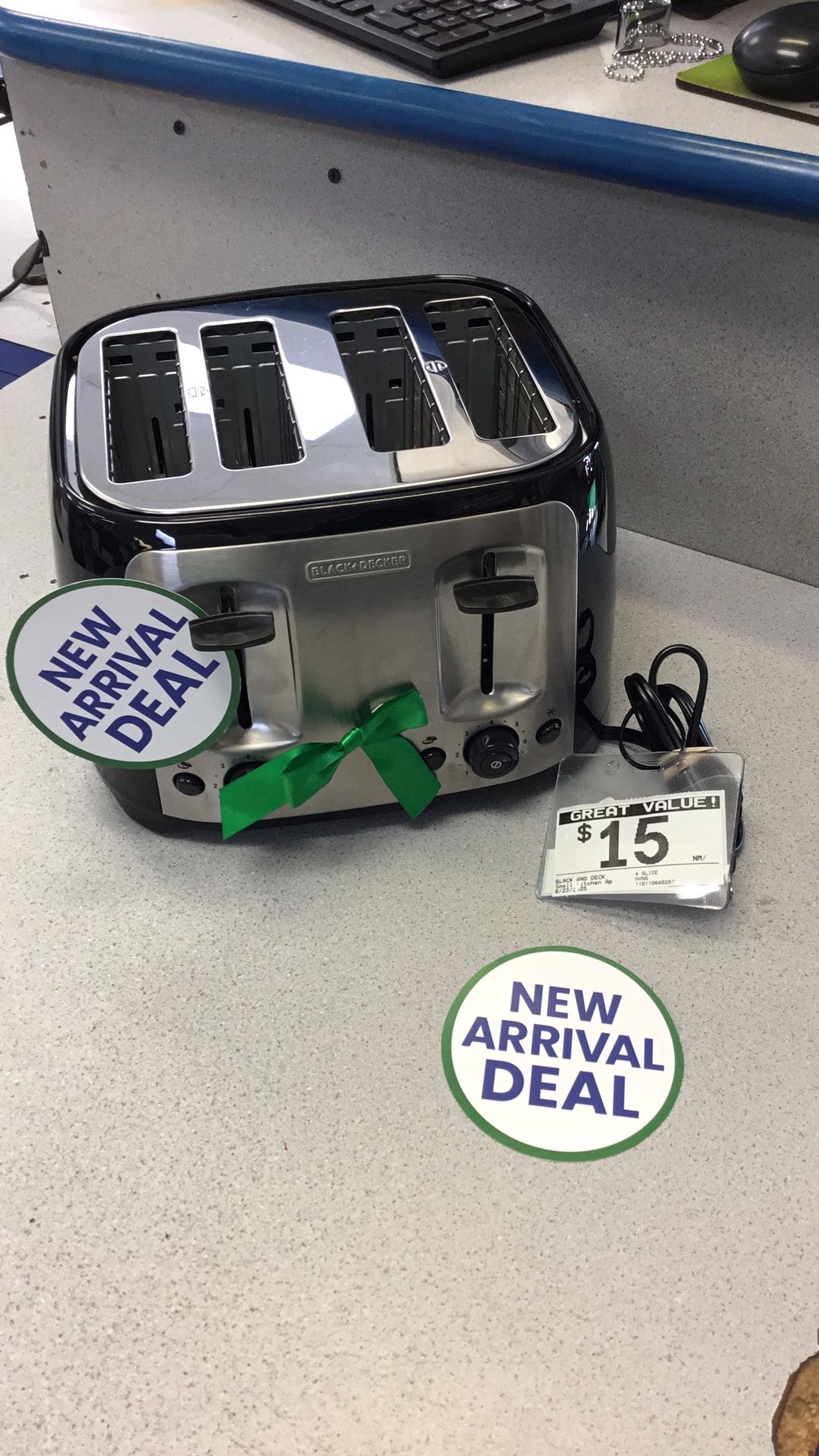 $15. Black and Decker Toaster.