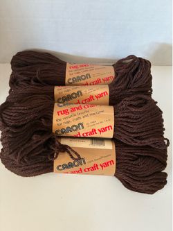 Bundle of 4 Skeins CARON Heavy Rug Yarn Brown