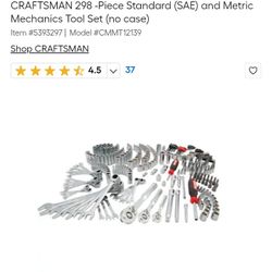 Brand New Craftsman 296 Piece Socket Set