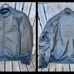 Men's XL  Harley Davidson logo padded biker motorcycle leather jacket