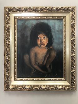 Native American Girl Oil Painting, ( Original ). 28” x 24”.
