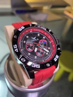 Brand New Onola Red Mens Watches Luxury Men's Watch