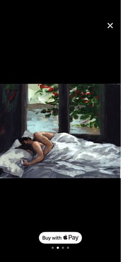 24x30 “Asleep” Stretched Canvas Art Print – $90  Beautiful “Asleep” giclée art print on stretched canvas.  Size: 24” x 30”  Moody, painterly piece fea