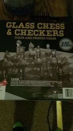Glass chess and checkers set