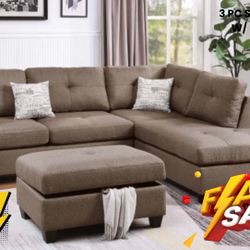 3 PC SECTIONAL W/ OTTOMAN 