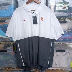 XXL USC Trojans Nike Men's Half-Zip Lightweight Coaches Windbreaker Jacket Standard Fit