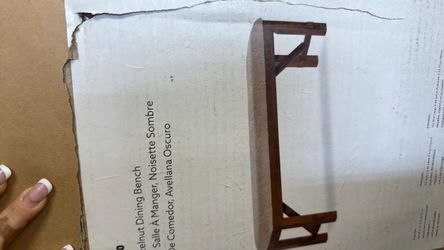 Walnut Dining Bench with Upholstered Seat