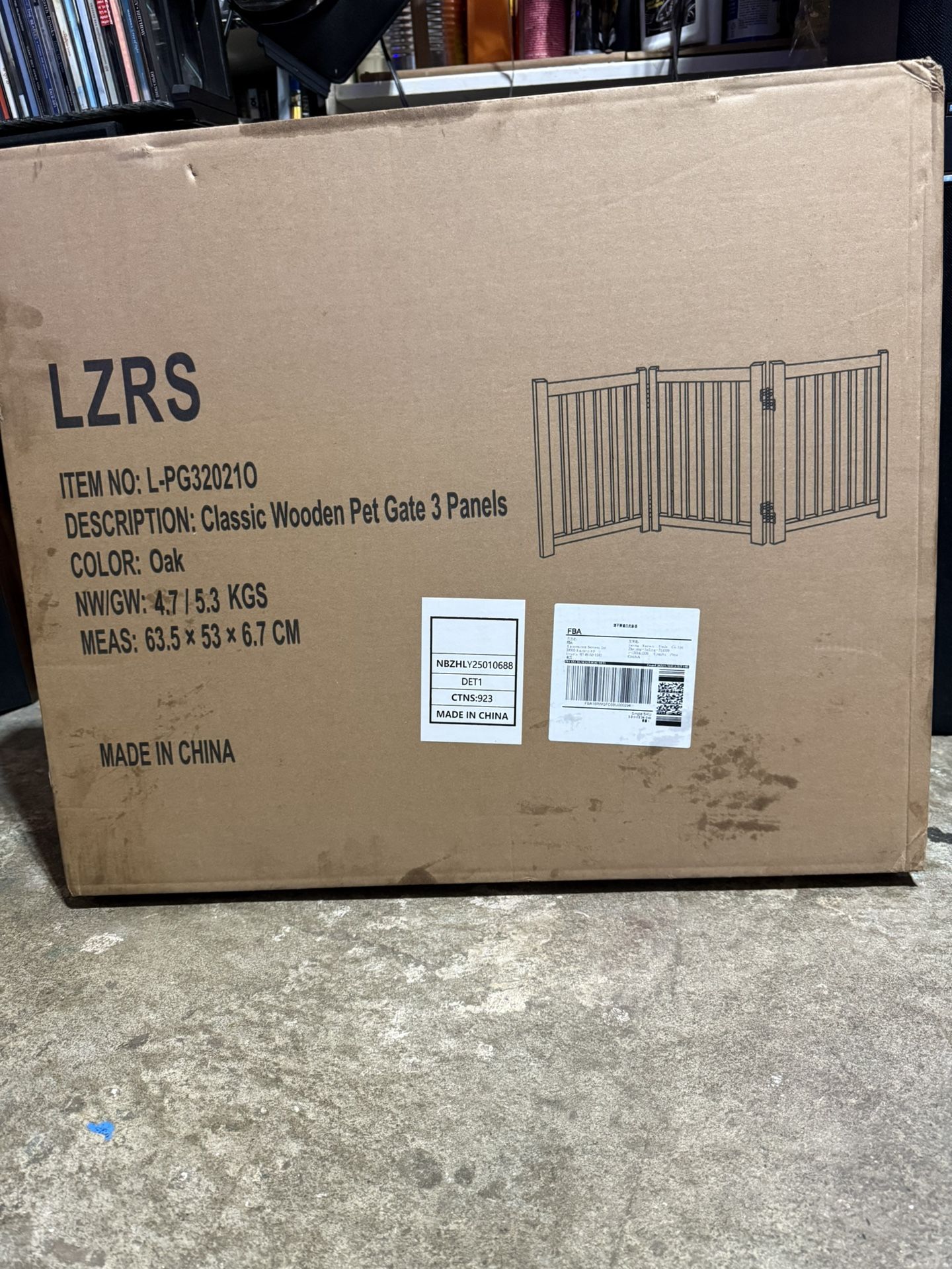 LZRS Classic Wooden Pet Gate3 Panel
