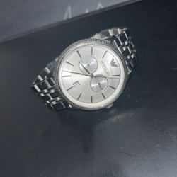 Emporio Armani Silver Link Watch Men