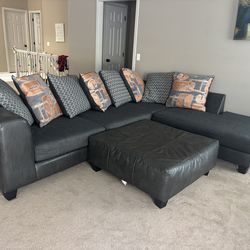 Two pc Sectional with Ottoman