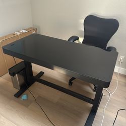 Adjustable Height Black Desk 