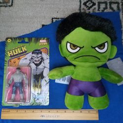Marvel Legends Retro Incredible Grey Hulk/Hasbro/Disney Hulk Plush 10" Marvel