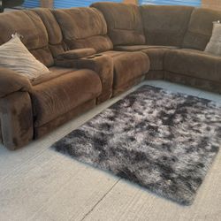 Brown Sectional Sofa w/ Cupholders