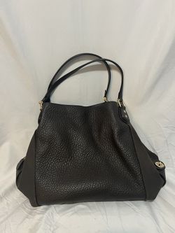 Coach 57647 Edie 42 brown  Mixed Leathers Large Shoulder Bag Genuine Authentic