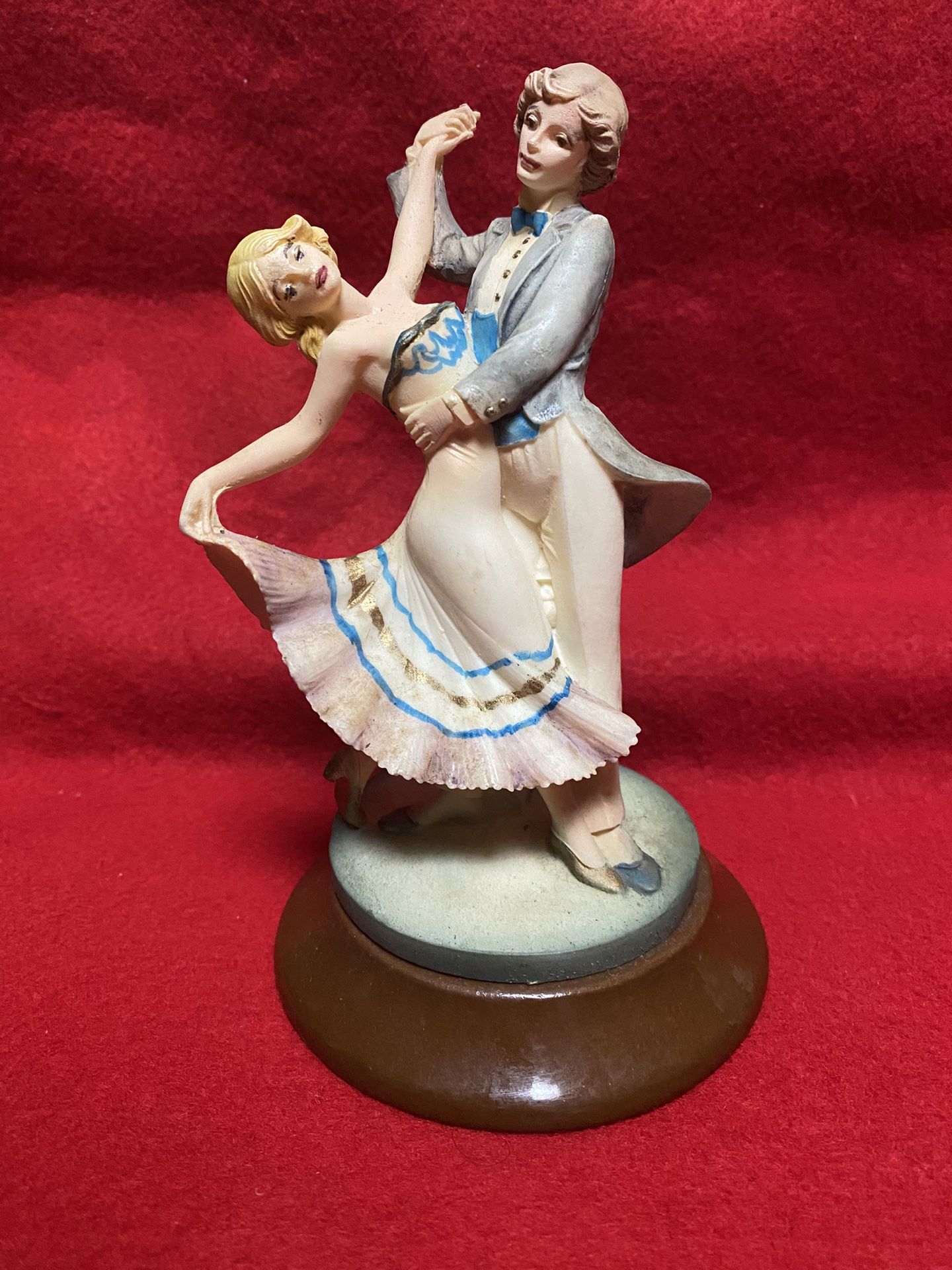 6.5 Inch Painted Alabaster Dancers Figurine Imported From Greece