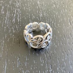 Brighton Stamped .925 Sterling Silver Filagree Ring, size 7