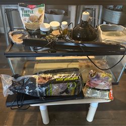 Turtle cage with everything