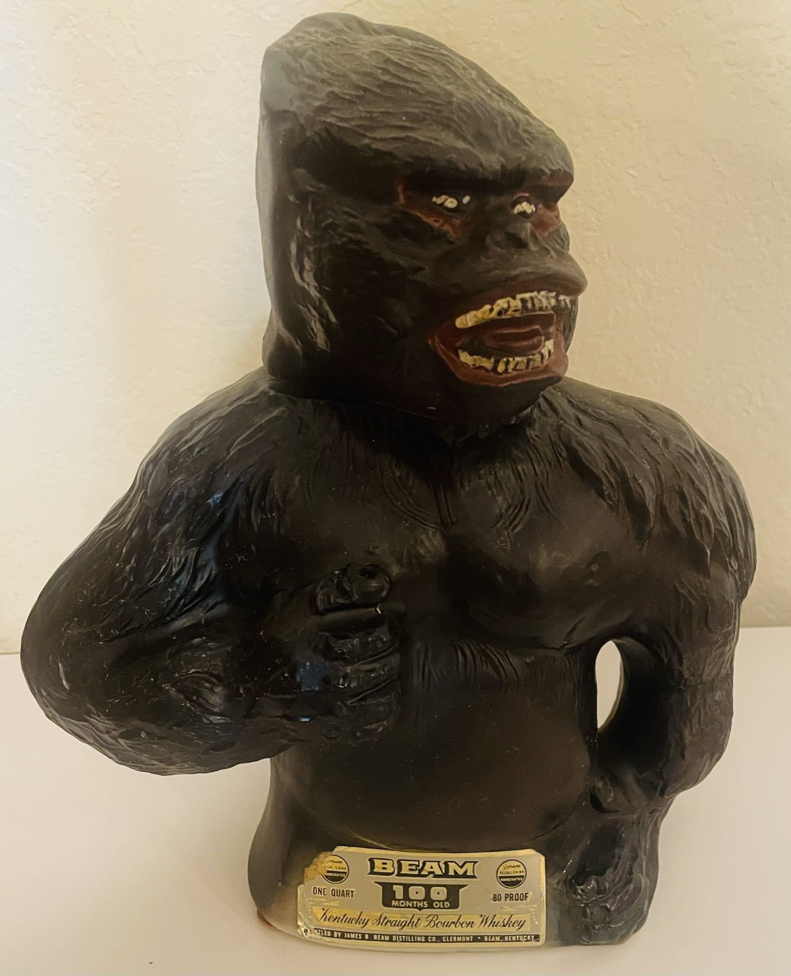 Vintage KING KONG Jim Beam Whiskey EMPTY Decanter Bottle 1976 Paramount Pictures
