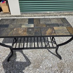 Slate Tile Outdoor Console Table – Perfect for BBQ / Patio Grill Prep