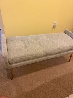 Mid-Century Tufted Upholstered Bench