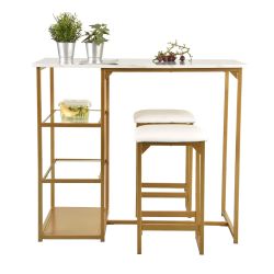 Counter Height Table with Shelves