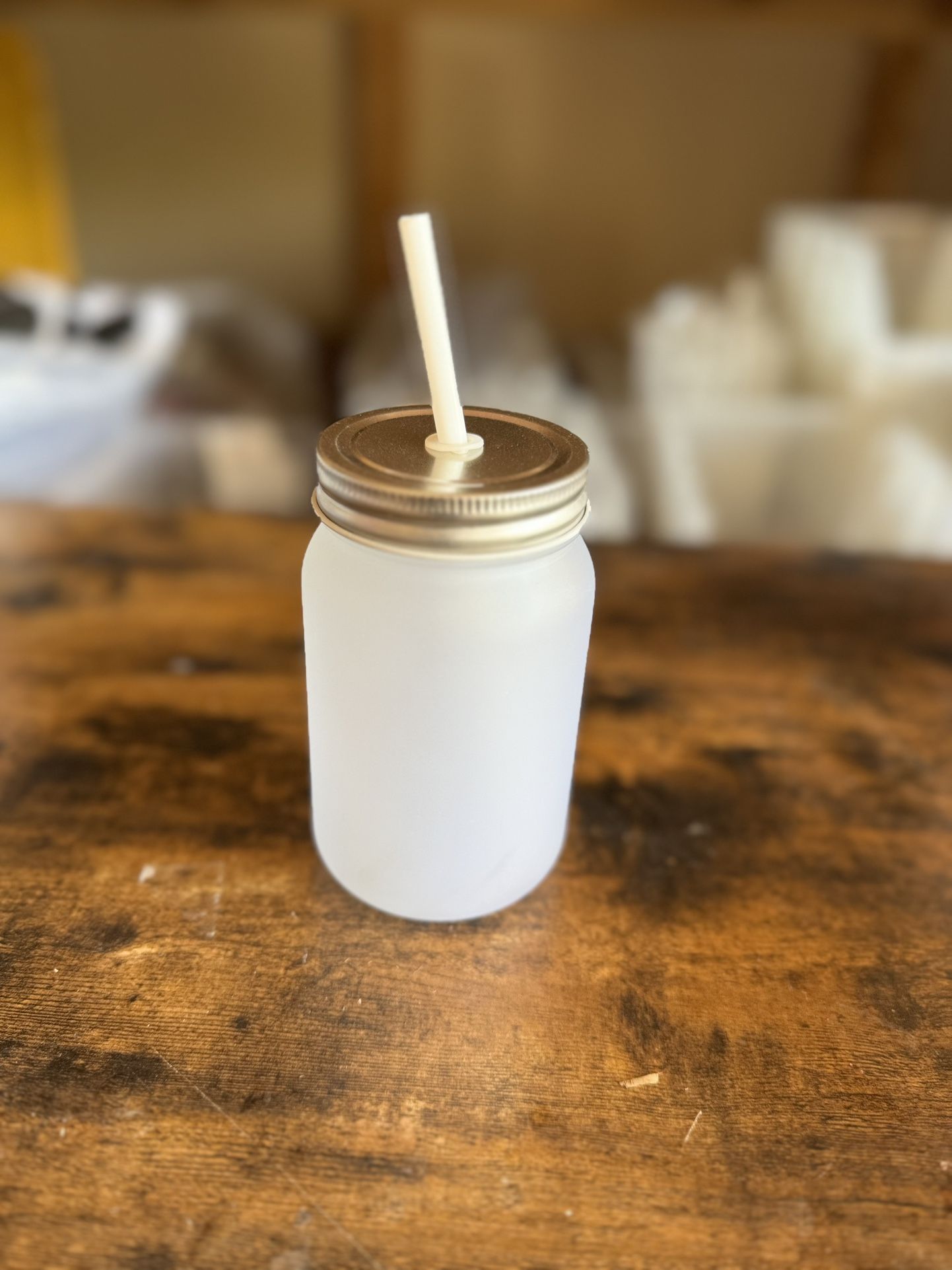 16 Oz Sublimation Frosted Mason Jar