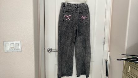 Black acid wash jeans
