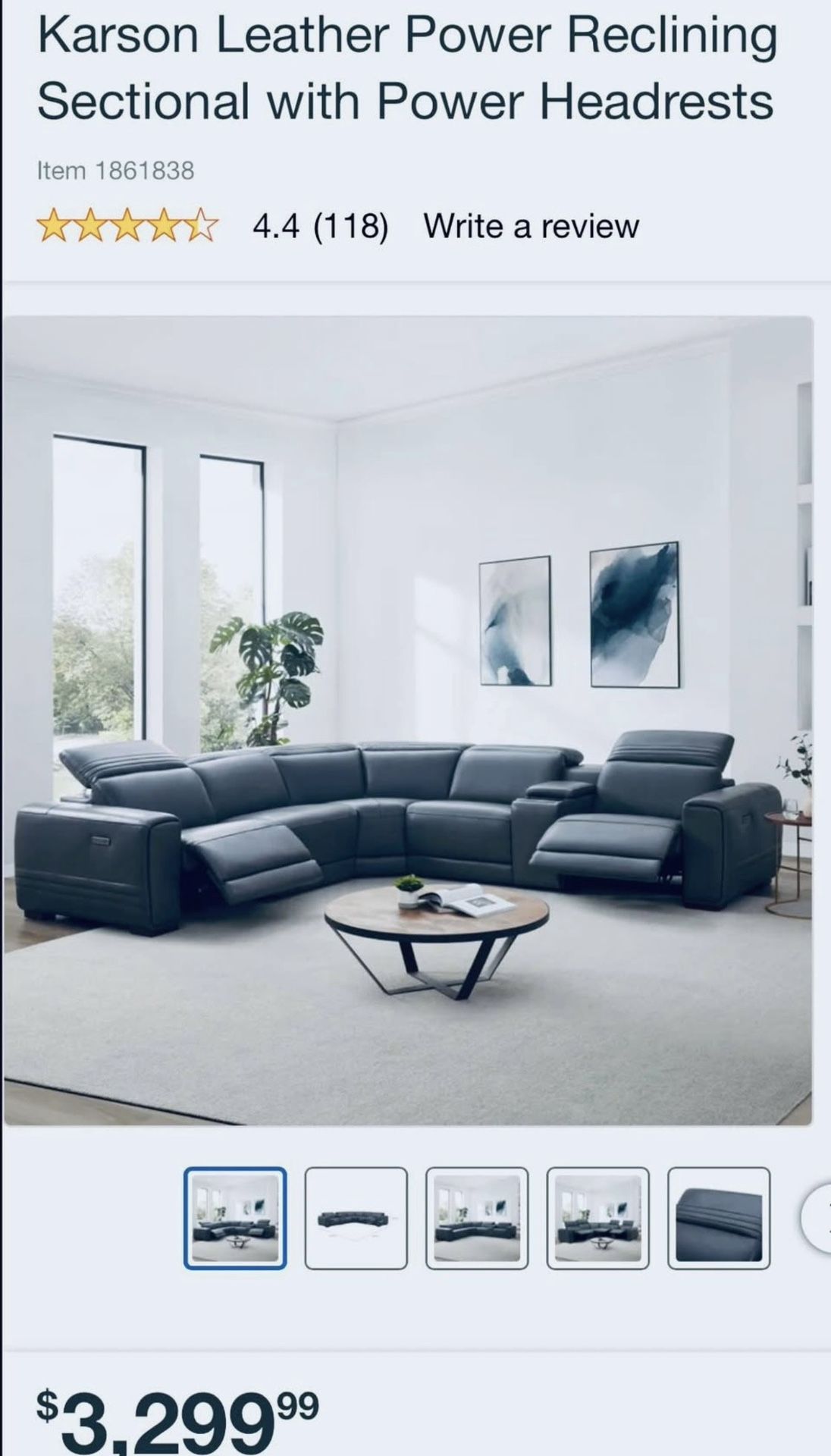 Luxury Karson Leather Power Reclining With Power Headrests