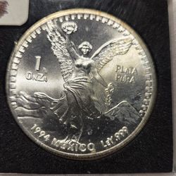 1994 Uncirculated Mexican Libertad 999 Silver