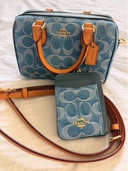 Coach Denim Crossbody & Card Holder