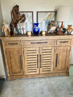 Rustic Wood Sideboard Buffet Cabinet