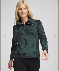 CHICO'S Zenergy® Half-Zip Pullover Top Size 1
