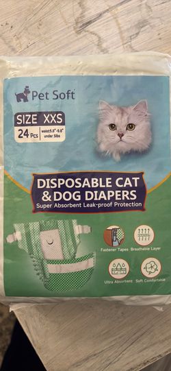 New Pet Soft XXS Disposable Dog & Cat Diapers – 24 Count