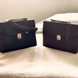 Genuine Leather Unisex Briefcase In Brown Or Black