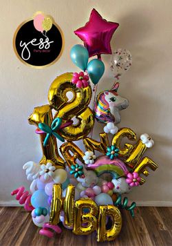 Balloon Bouquet 🌈 🦄🌸🌸🌸🌸