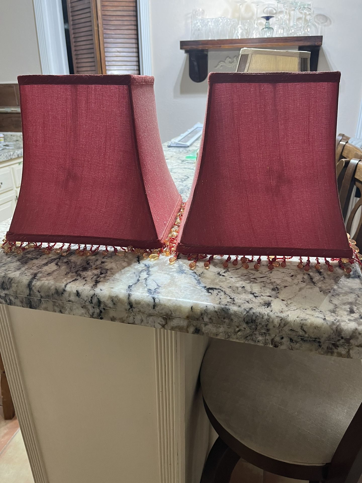 Beautiful Set Of Deep Pink Lamp Shades