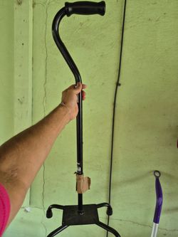 Black Quad Base Walking Cane