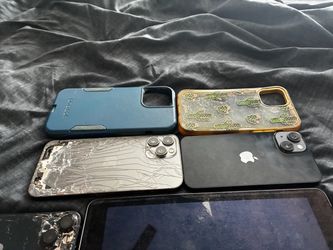 Lot of iPhones and Phone Cases for Parts
