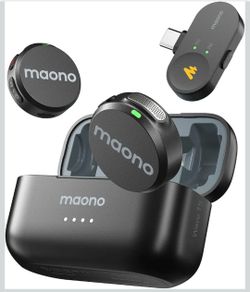 Wireless Lavalier Microphone MAONO Wave T5 USB-C iPhone Android Noise Canceling