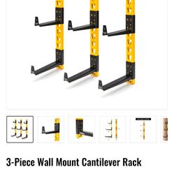 3 Piece Wall Mount Cantilever Rack - Dewalt 