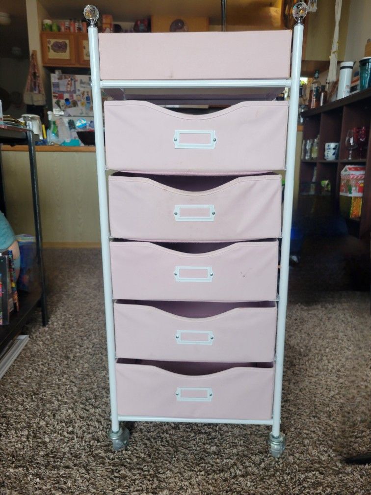 Rolling Fabric Drawer Towers - Pretty Princess Pink