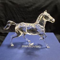 SWAROVSKI CRYSTAL STALLION HORSE  - FREE STANDING #(contact info removed) RARE - NEW IN BOX