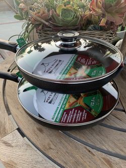 Set de 2ps Te sartén con teflón y tapadera de vidrio