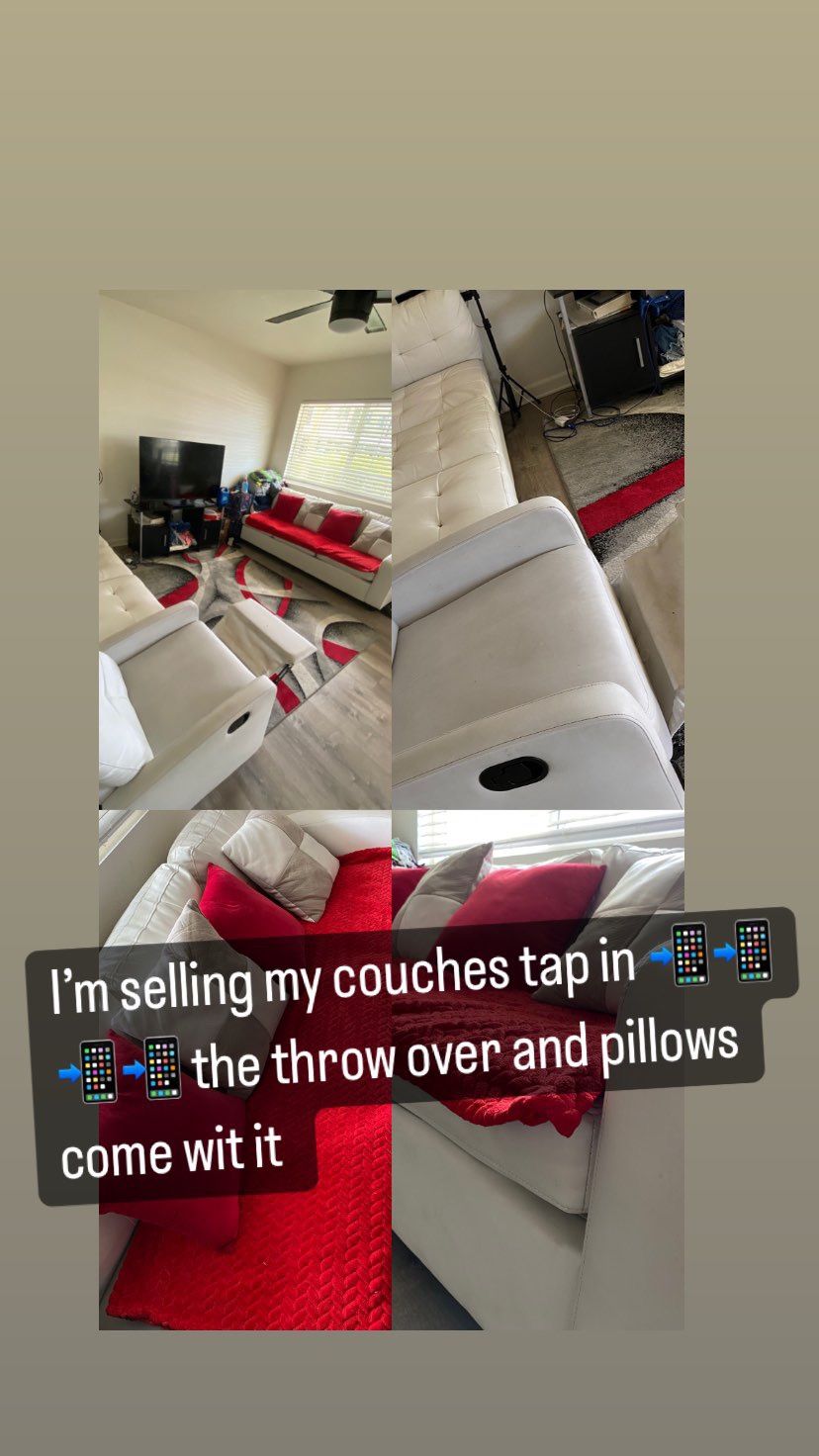 Full Couch Set White Need Gone ASAP Moving