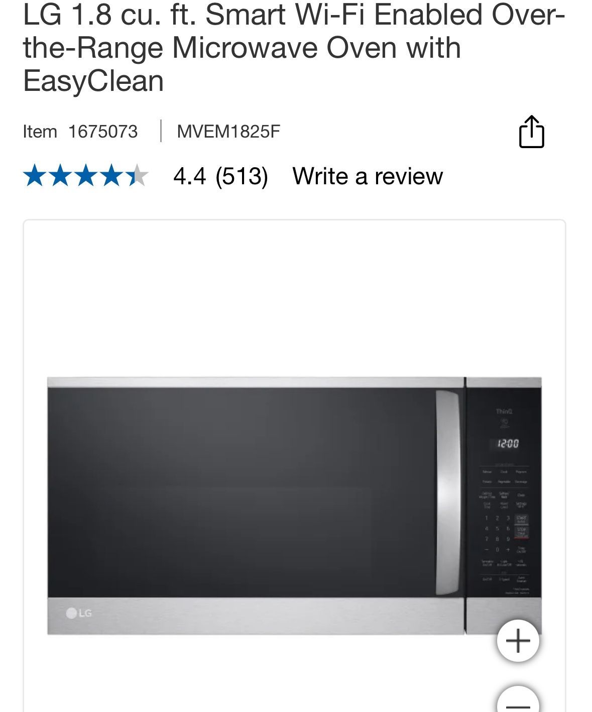 LG Microwave Oven With Sensor Cooking