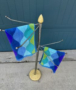 Vintage MCM Chrome Freestanding Towel Rack