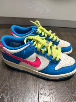 Nike Dunk Low GS — Photo Blue / White / Light Lemon Twist / Hyper Pink size 6.5 Y