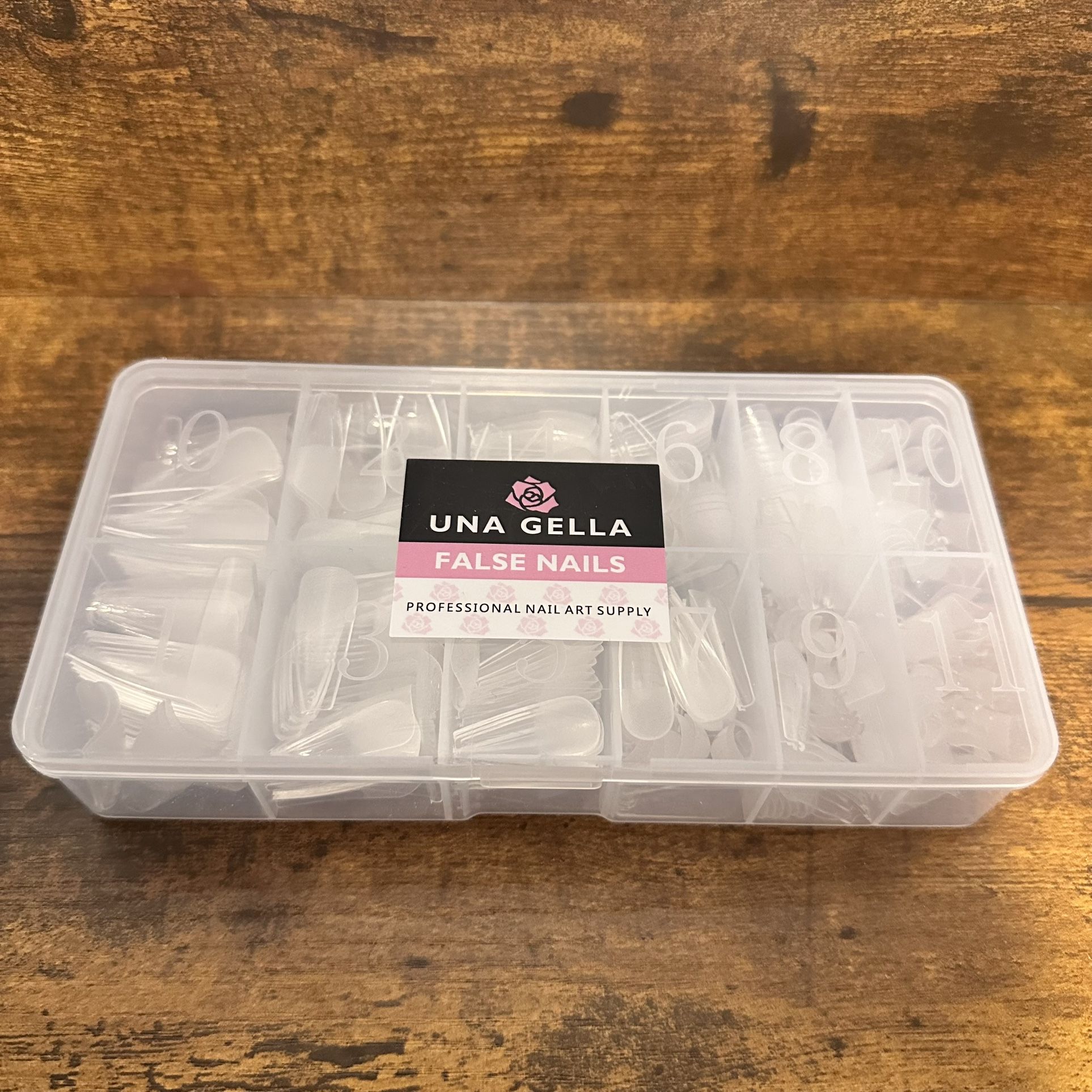 Clear Pre-Etched Long Coffin False Nails