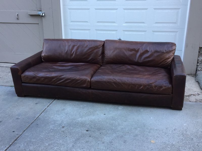 Restoration Hardware, Maxwell Leather Sofa