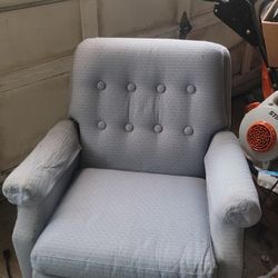 Blue Fabric Recliner